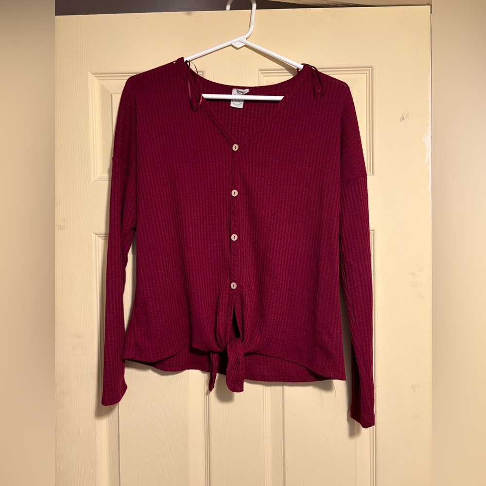 Paper Crane Burgundy Button-Down Shirt